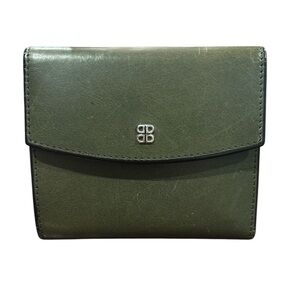 Bosca Vintage Bi-Fold Olive Leather Wallet w/Coinpurse